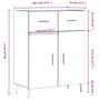 Voir la diapositive 6 : VIDAXL Buffet Blanc brillant 69,5x34x90 cm Bois d'ingenierie