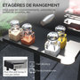 Voir la diapositive 6 : OUTSUNNY Barbecue charbon tourne broche grille - 2 tablettes latérales rabattables - acier inox noir
