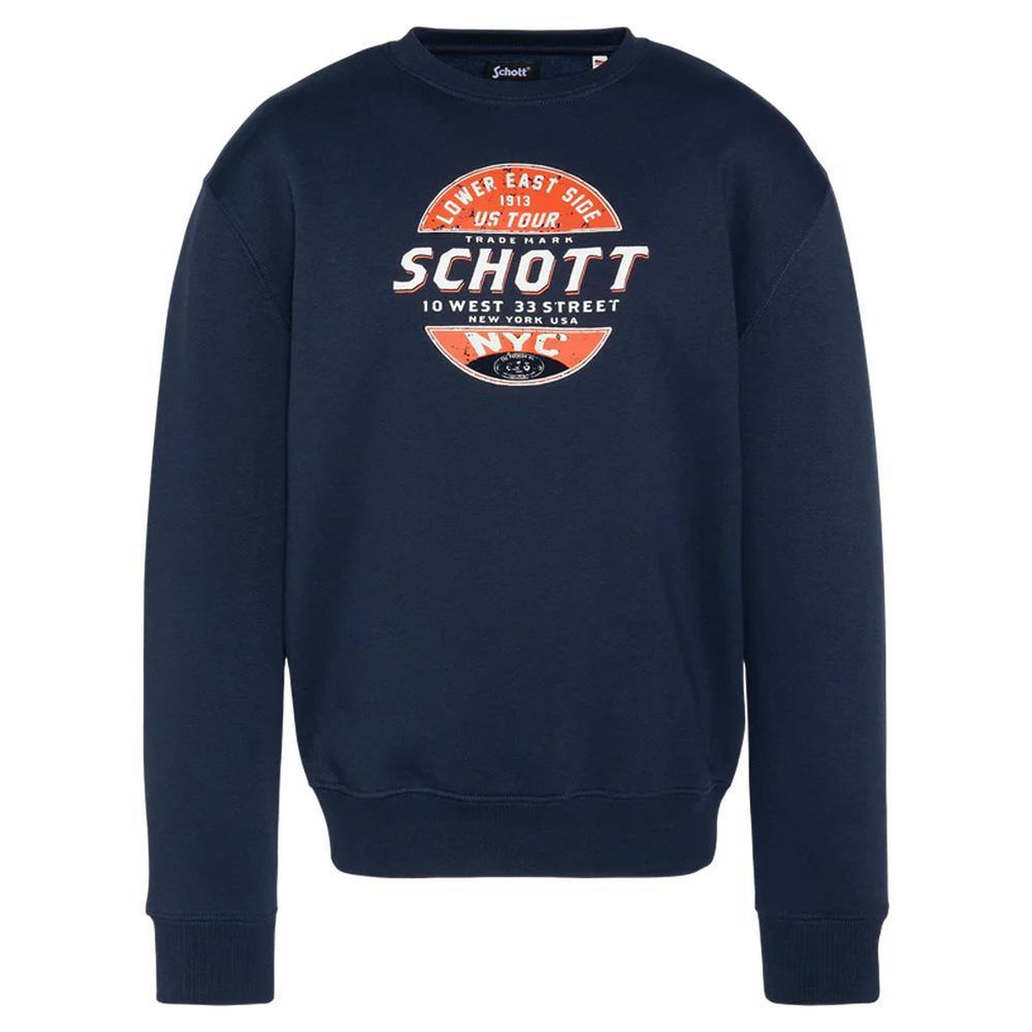 Schott Sweat Marine Homme Schott Rdc Print. Coloris disponibles : Bleu