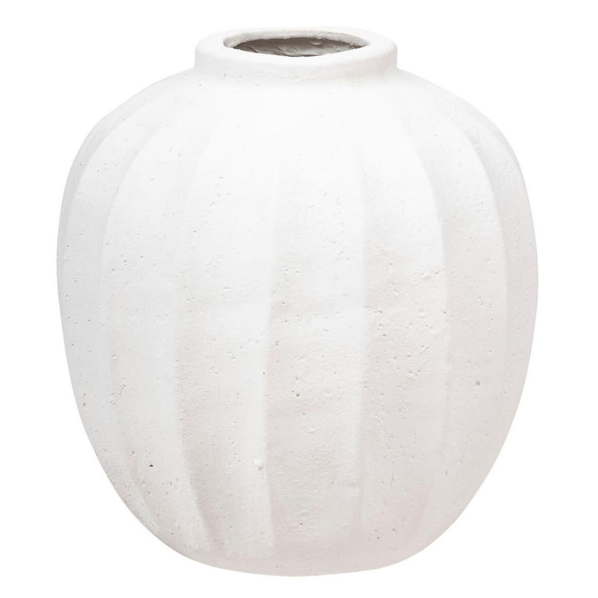 ATMOSPHERA Vase boule en céramique AMIA - H. 28 cm - Blanc