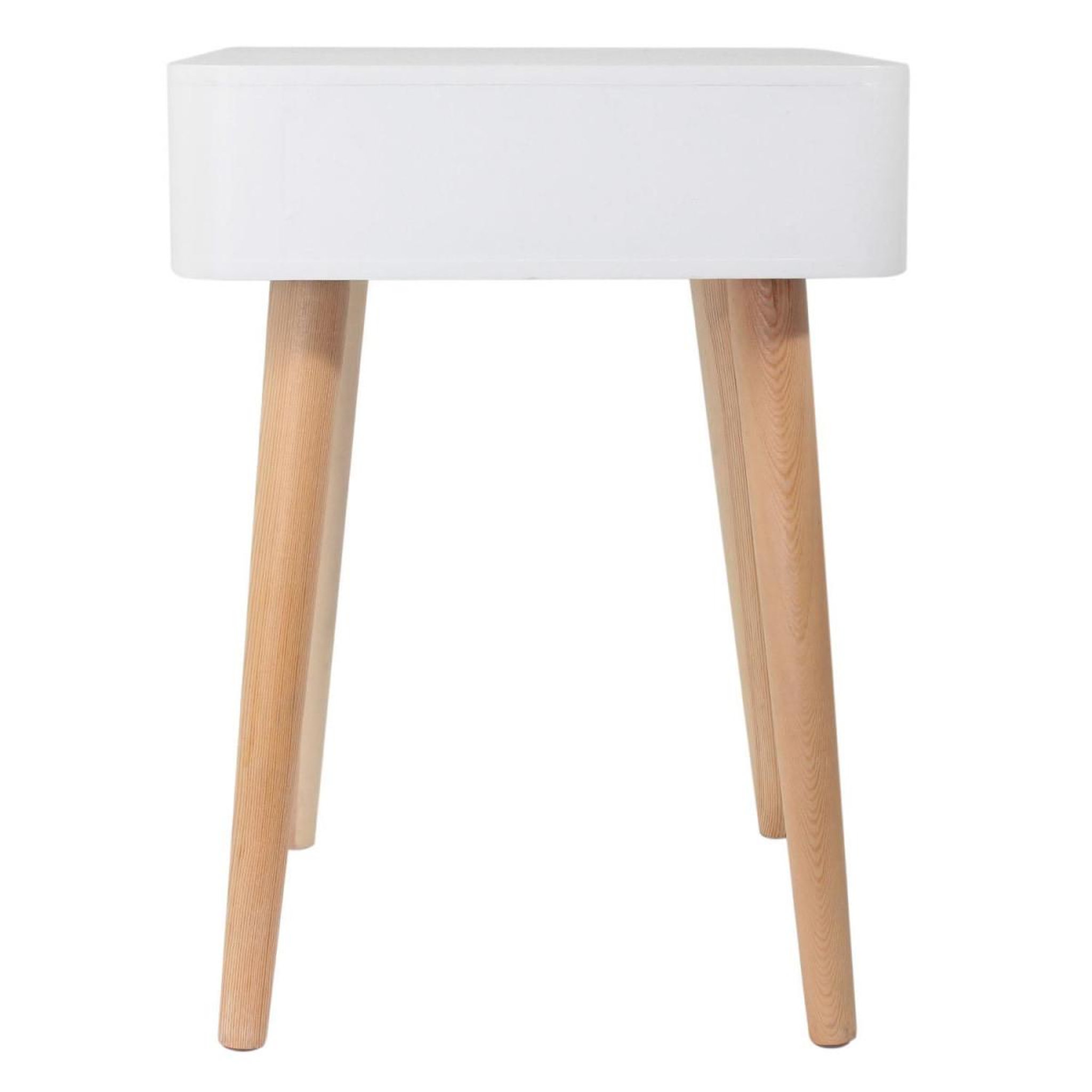 Voir la diapositive 3 : The Home Deco Factory Table de chevet 1 tiroir  pueda  48cm blanc