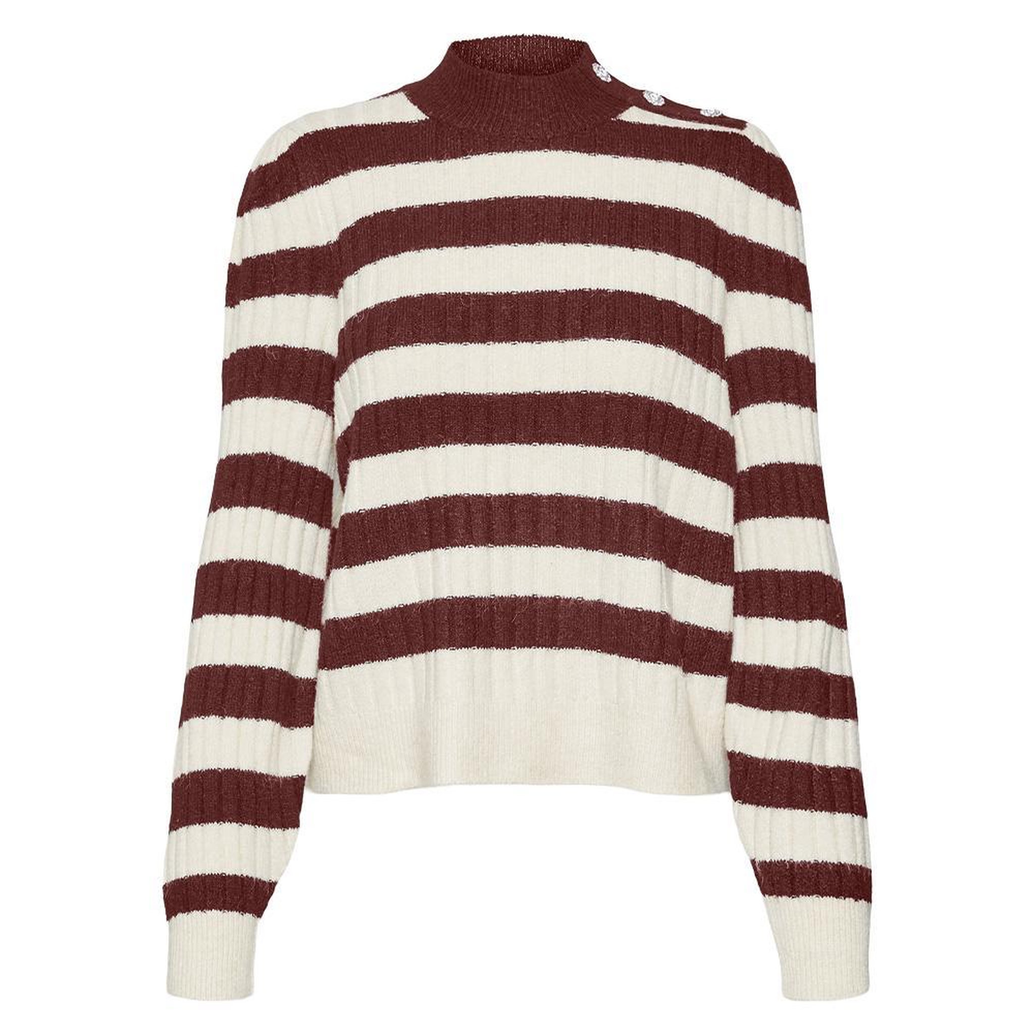 Vero Moda Pull Rayures /Blanc Femme Vero Moda Melya. Coloris disponibles : Rouge
