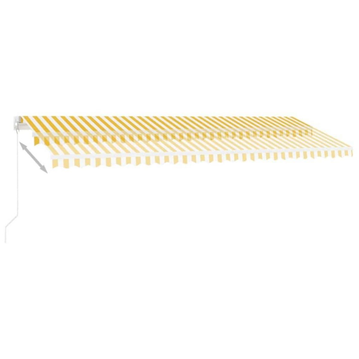 VIDAXL Auvent manuel retractable avec LED 500x300 cm Jaune et blanc