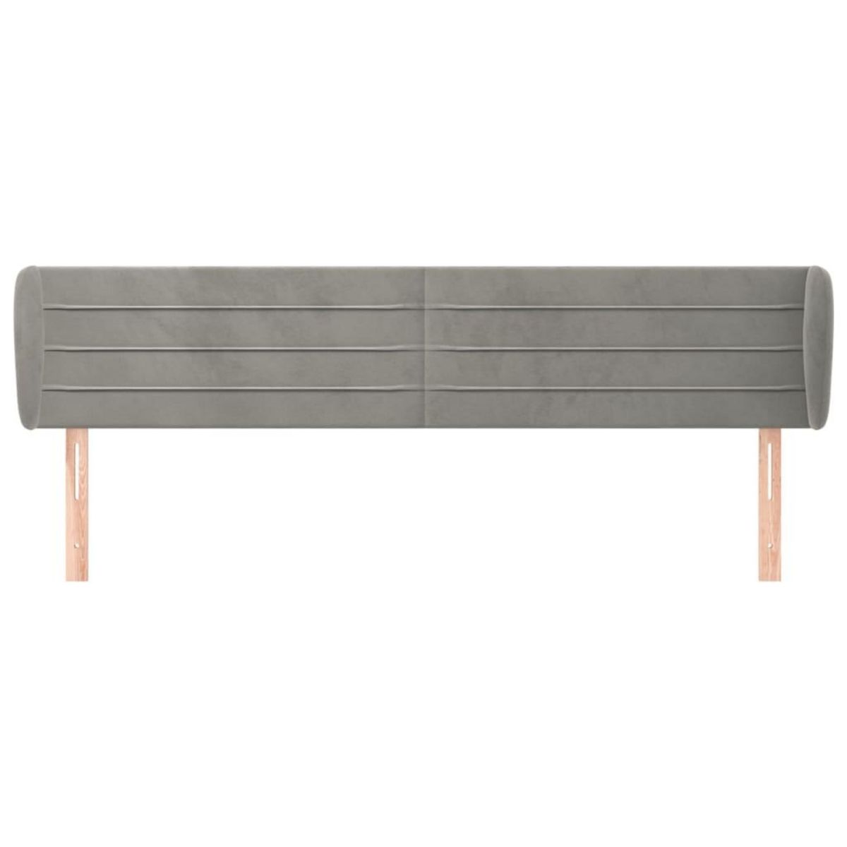 VIDAXL Tete de lit avec oreilles Gris clair 203x23x78/88 cm Velours