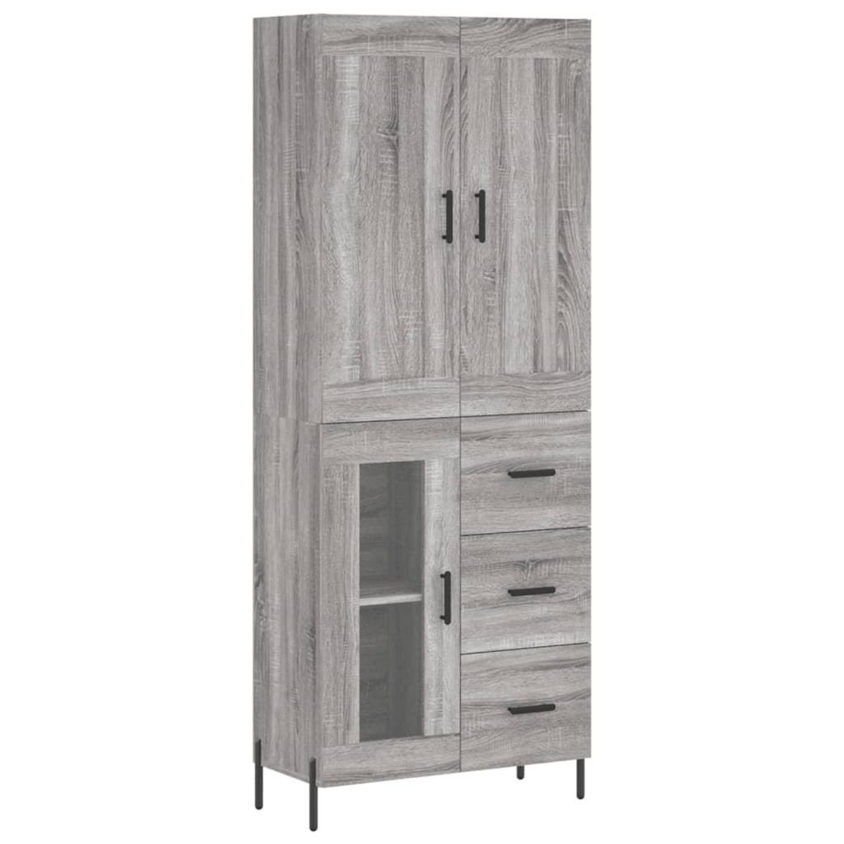 VIDAXL Buffet haut Sonoma gris 69,5x34x180 cm Bois d'ingenierie