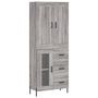 Voir la diapositive 2 : VIDAXL Buffet haut Sonoma gris 69,5x34x180 cm Bois d'ingenierie