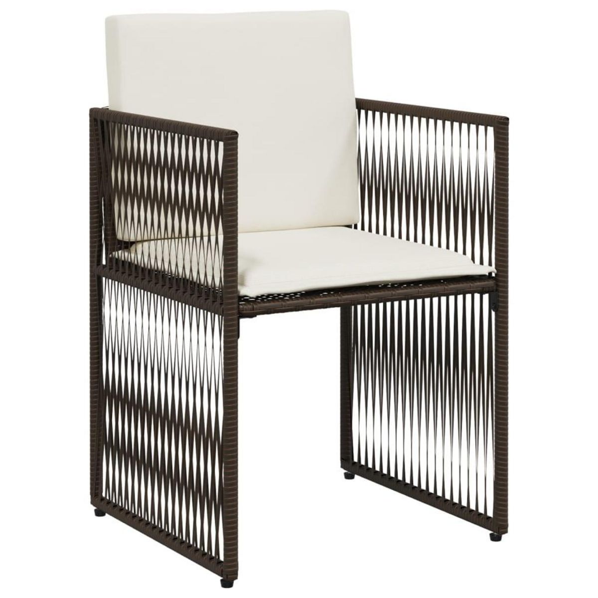 VIDAXL Ensemble a manger de jardin et coussins 7 pcs marron rotin