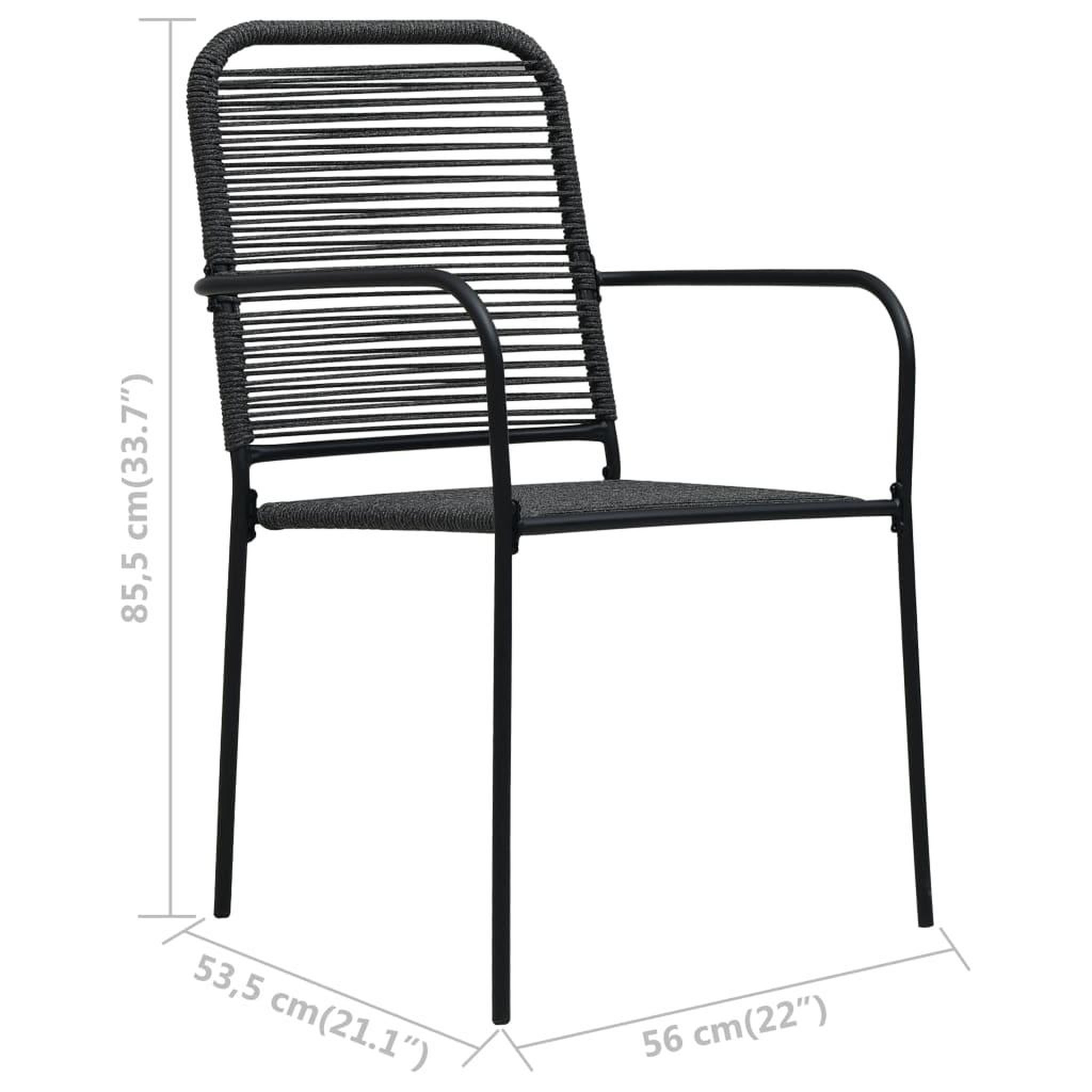 Voir la diapositive 6 : VIDAXL Chaises de jardin lot de 2 corde en coton et acier noir