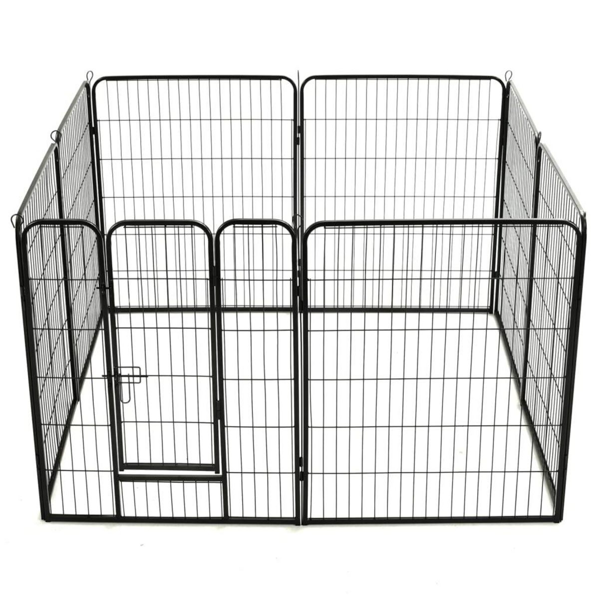VIDAXL Parc pour chiens 8 panneaux Acier 80 x 100 cm Noir