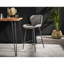 Voir la diapositive 3 : LISA DESIGN Basti - lot de 4 tabourets de bar - en tissu bouclette gris