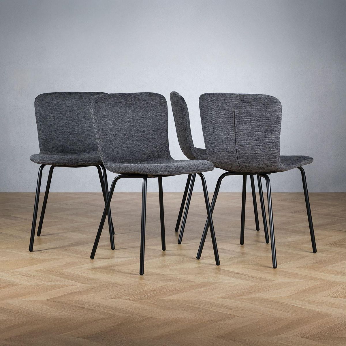 IDIMEX Lot de 4 chaises AUDREY en tissu