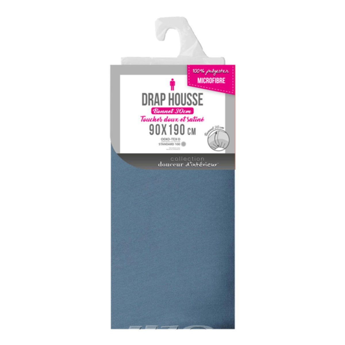 Paris Prix Drap Housse Microfibre  Oscar  90x190cm Bleu
