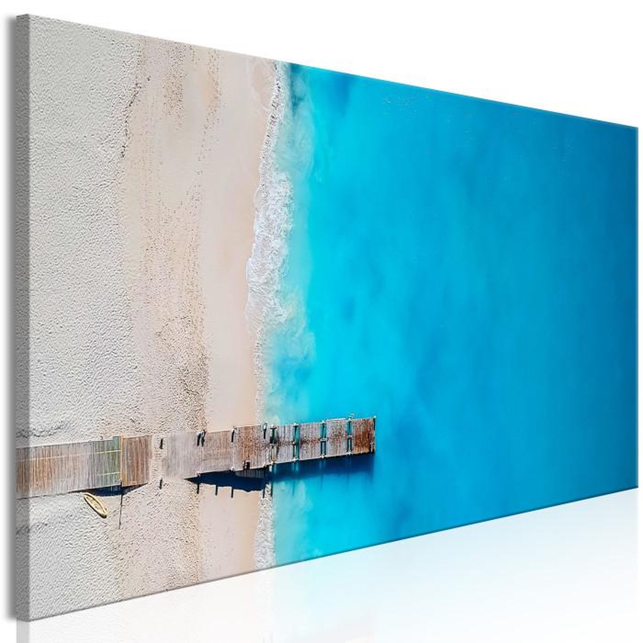 Paris Prix Tableau Imprimé  Sea & Wooden Bridge Narrow Blue. Coloris disponibles : Multicolore