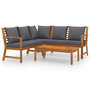 Voir la diapositive 2 : VIDAXL Salon de jardin 4 pcs avec coussin Bois d'acacia solide