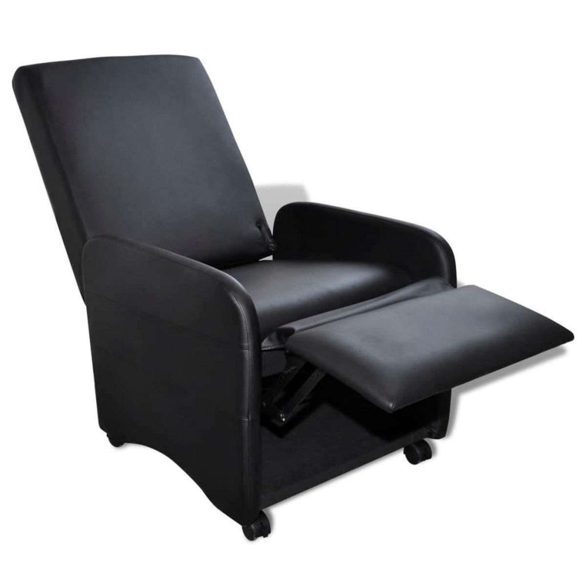 VIDAXL Fauteuil pliable noir similicuir