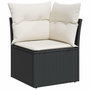 Voir la diapositive 4 : VIDAXL Salon de jardin 10 pcs avec coussins noir resine tressee