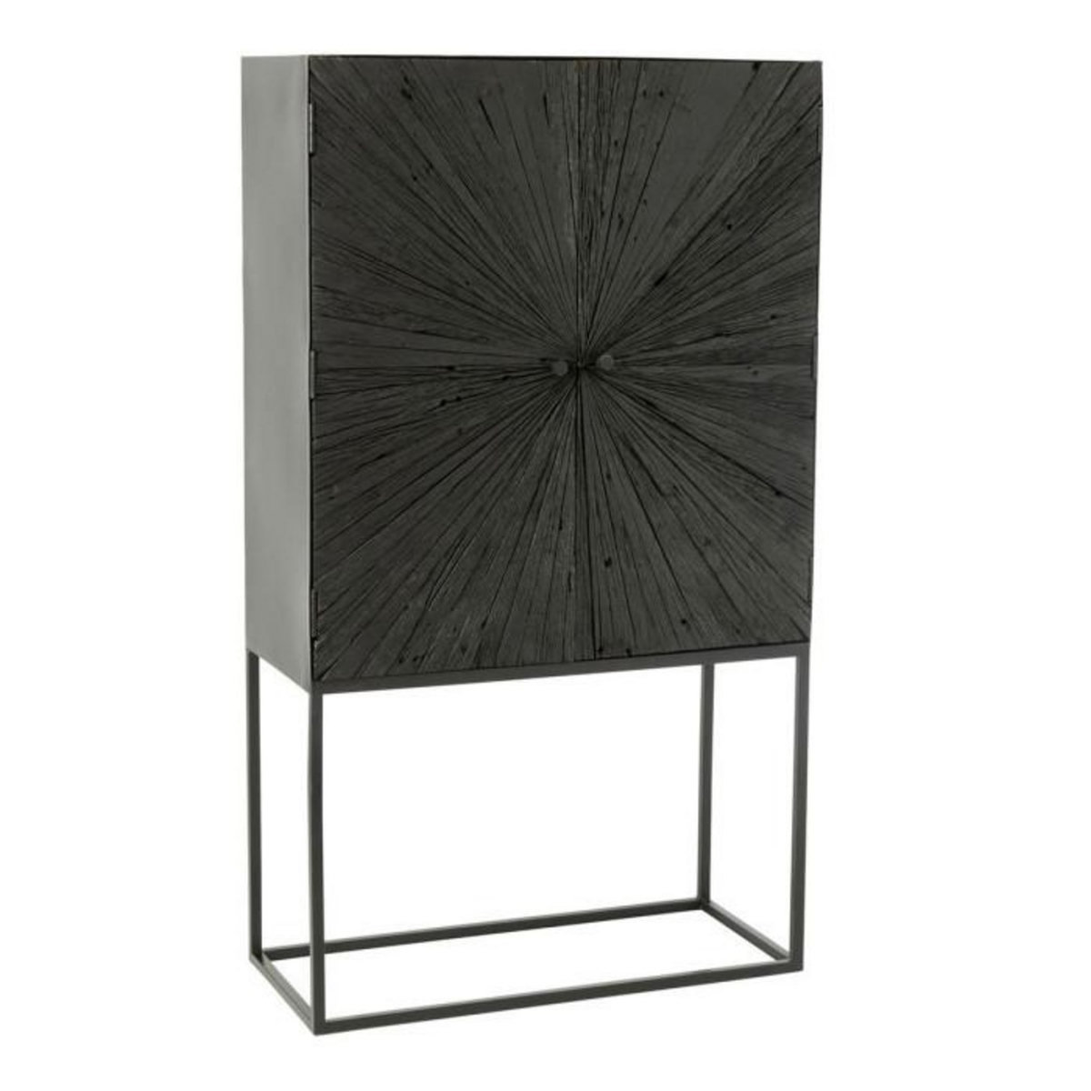 Paris Prix Commode 2 Portes en Bois  Shanil  162cm Noir