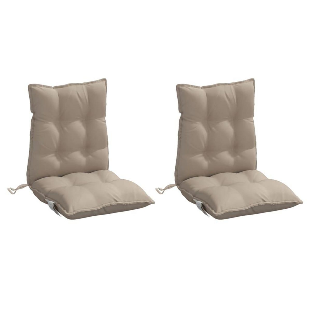 VIDAXL Coussins de chaise a dossier bas lot de 2 taupe tissu oxford