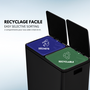 Voir la diapositive 6 : Kitchen move Poubelle de tri sélectif MAJOR Noir Acier inoxydable 60 L