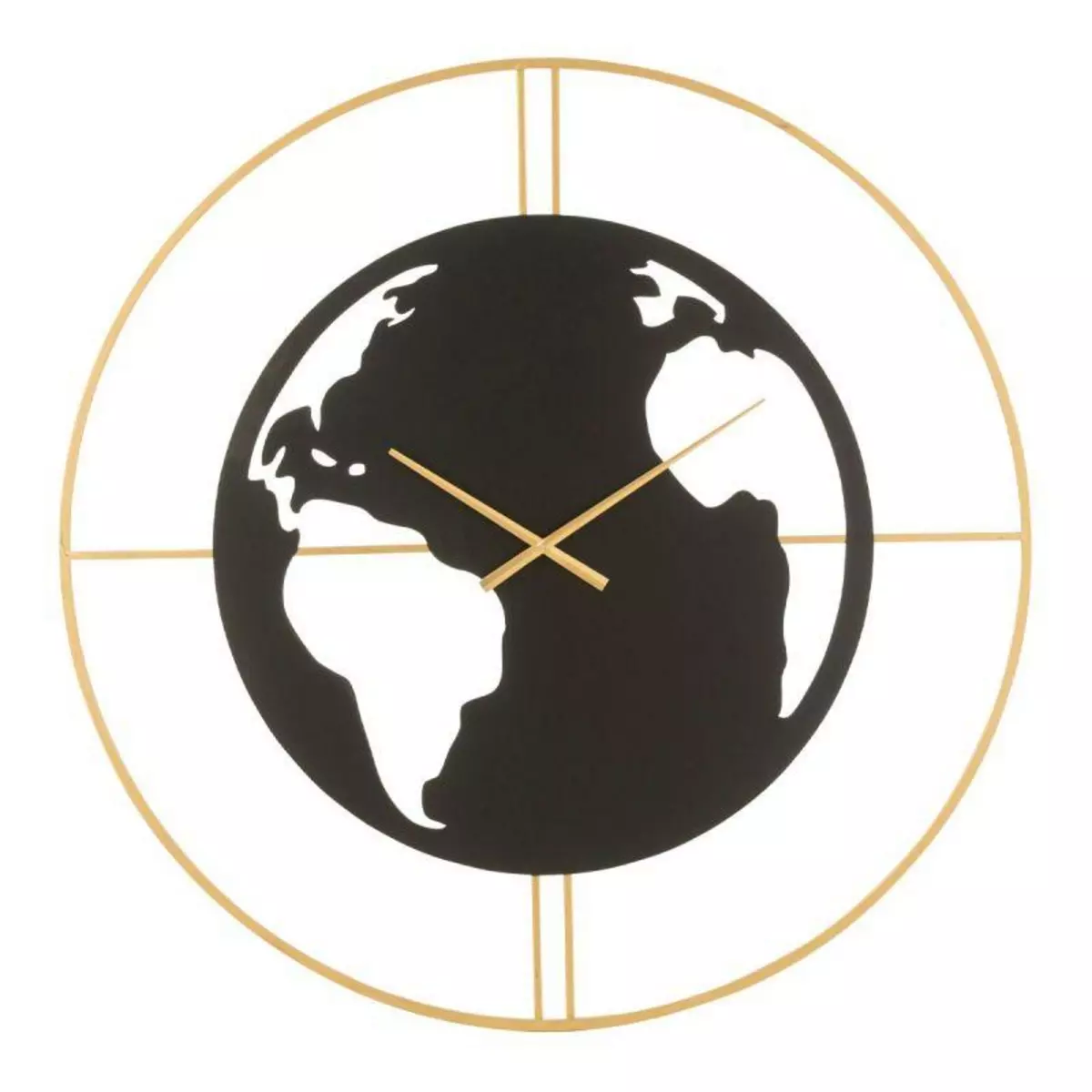 Paris Prix Horloge Murale  Carte du Monde  90cm Noir & Or