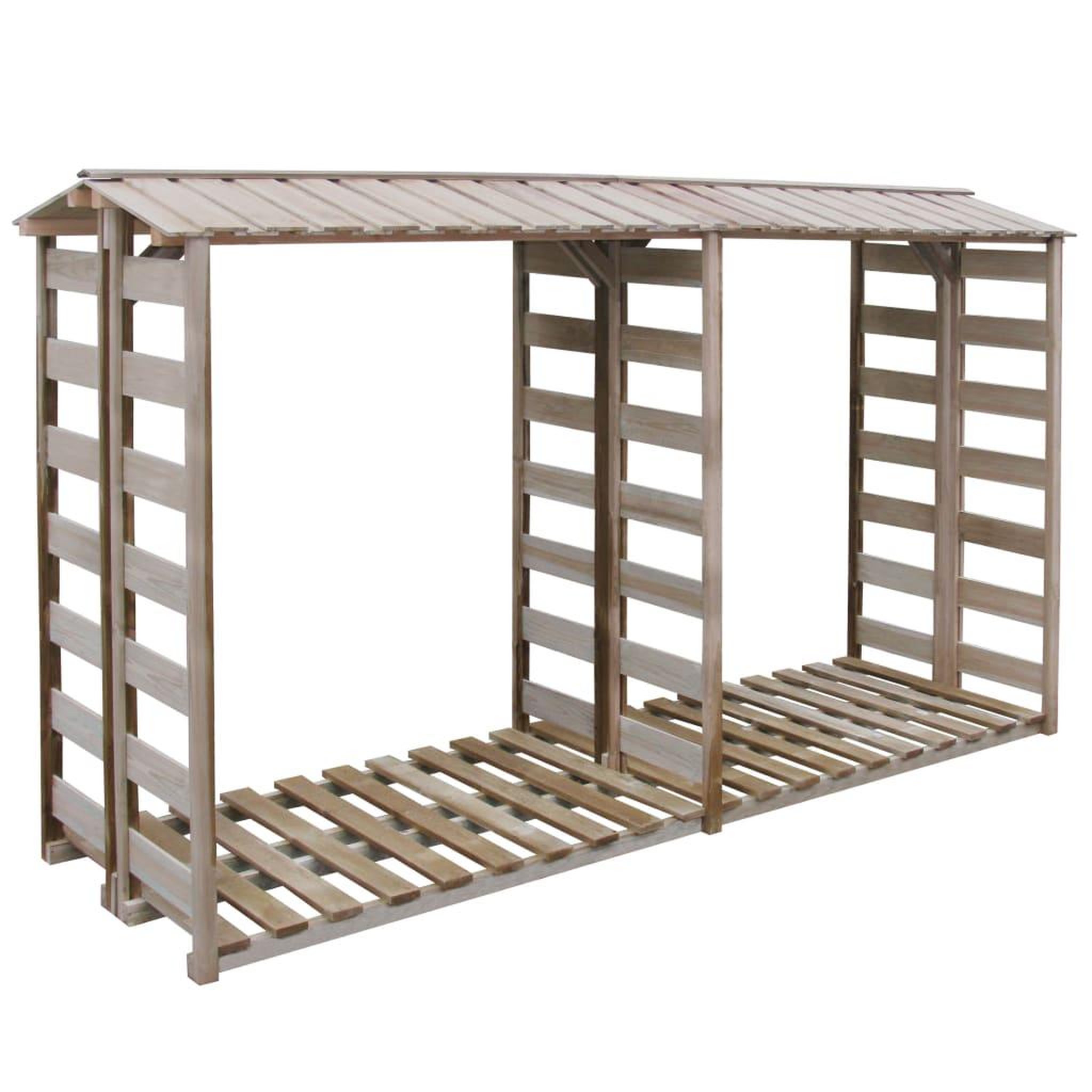 Voir la diapositive 1 : VIDAXL Abri de stockage du bois de chauffage 300x90x176cm Pin impregne