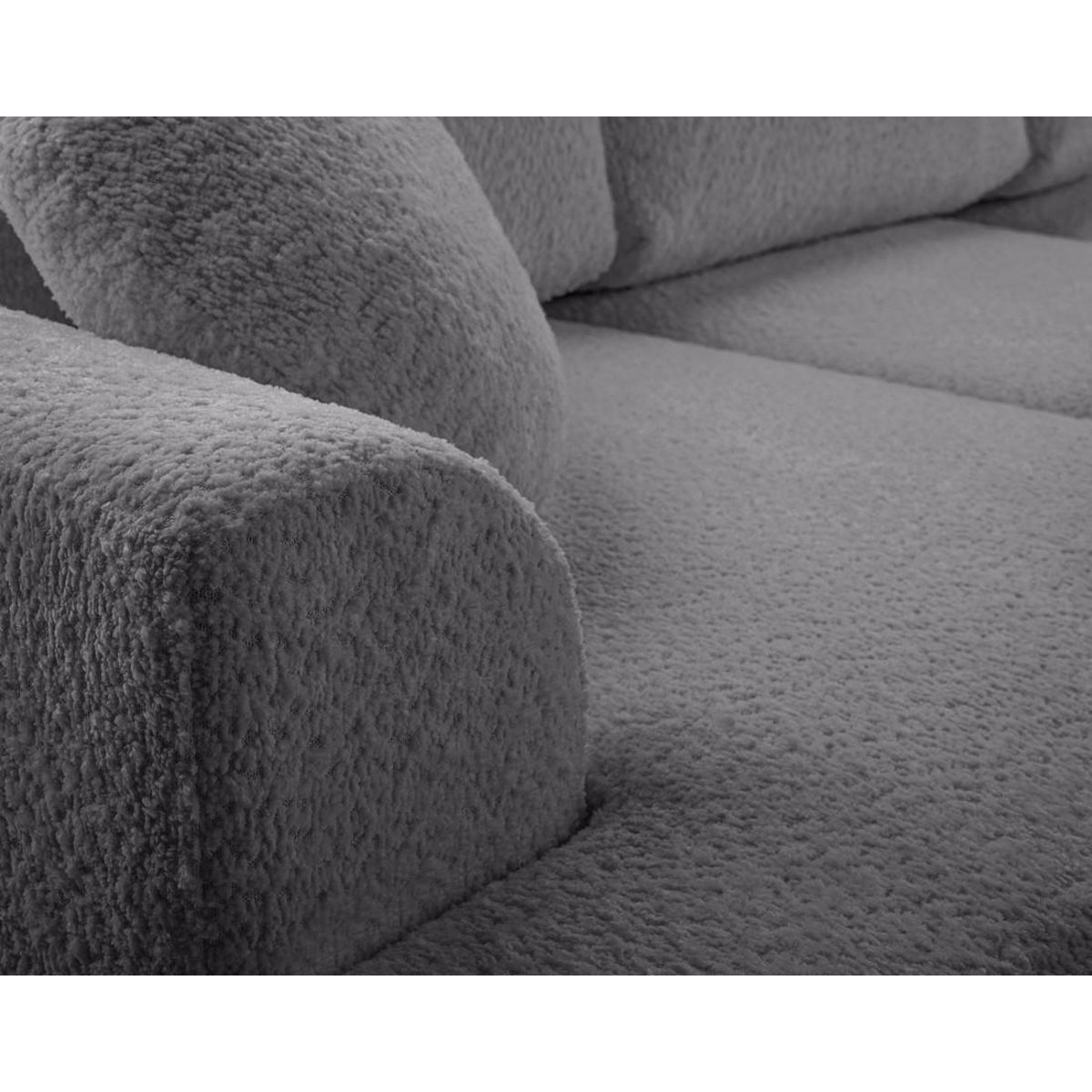 BEST MOBILIER Candela - canapé d'angle droit 4 places - convertible avec coffre - en tissu bouclette