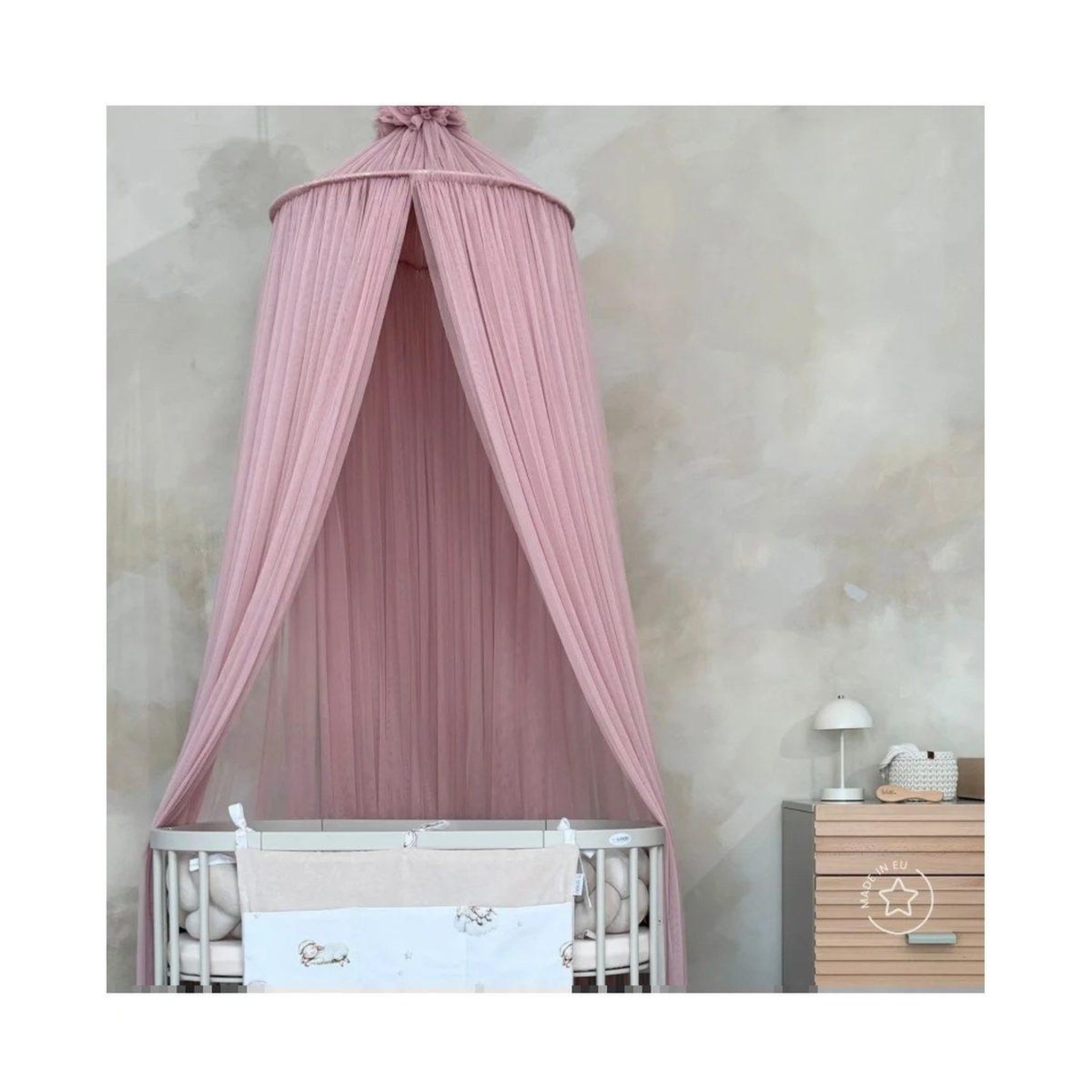 Voir la diapositive 4 : WALDIN Ciel de lit en tulle à fixer au plafond - rose