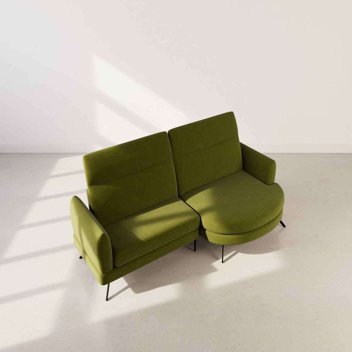 LISA DESIGN Terry - canapé d'angle droit 4 places avec têtières réglables en tissu texturé