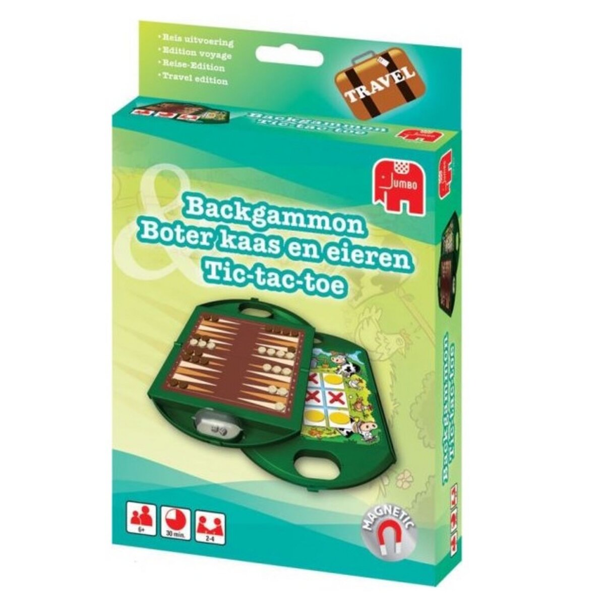 Jeux de voyage magnétique : Backgammon, tic tac toe