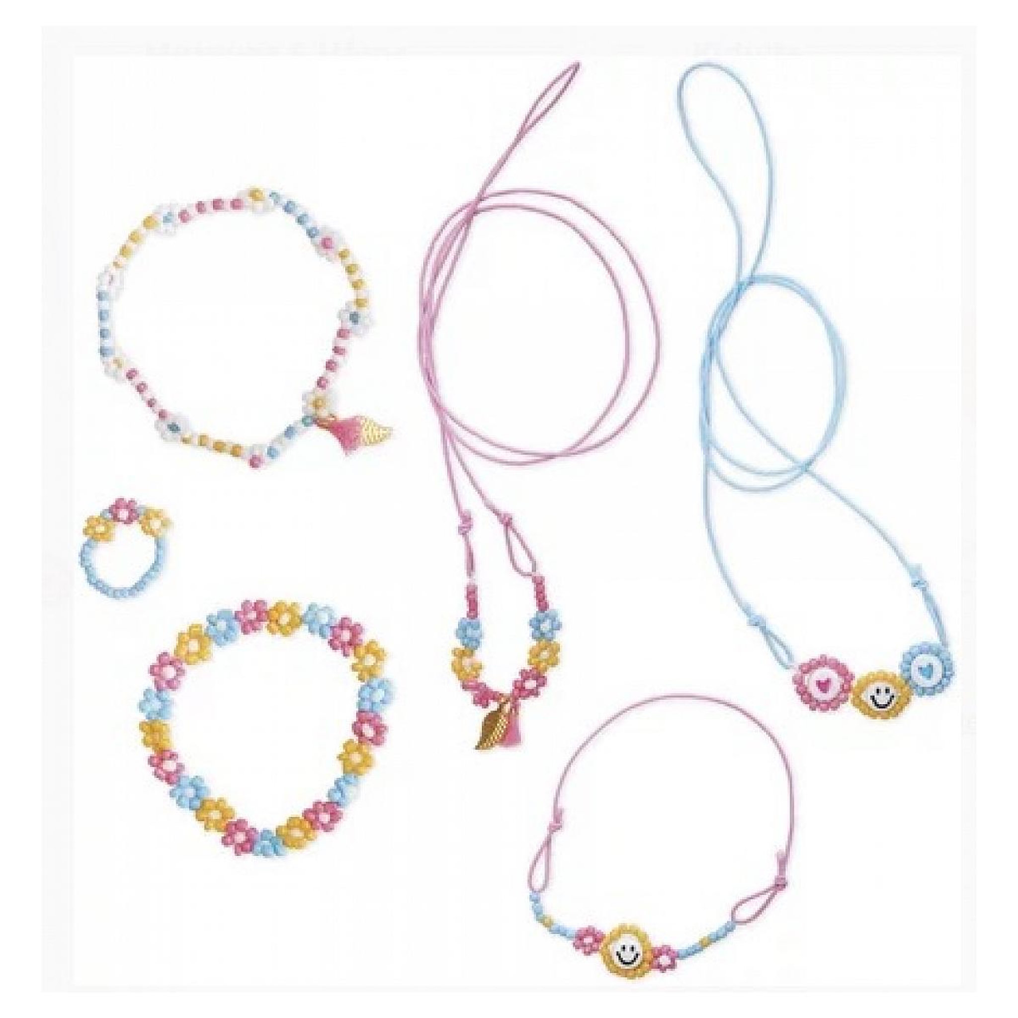 Voir la diapositive 2 : Juratoys-Janod 6 bijoux fleurs en perles a creer