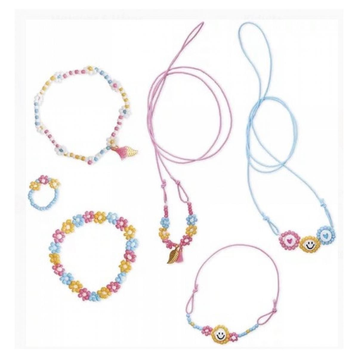 Juratoys-Janod 6 bijoux fleurs en perles a creer