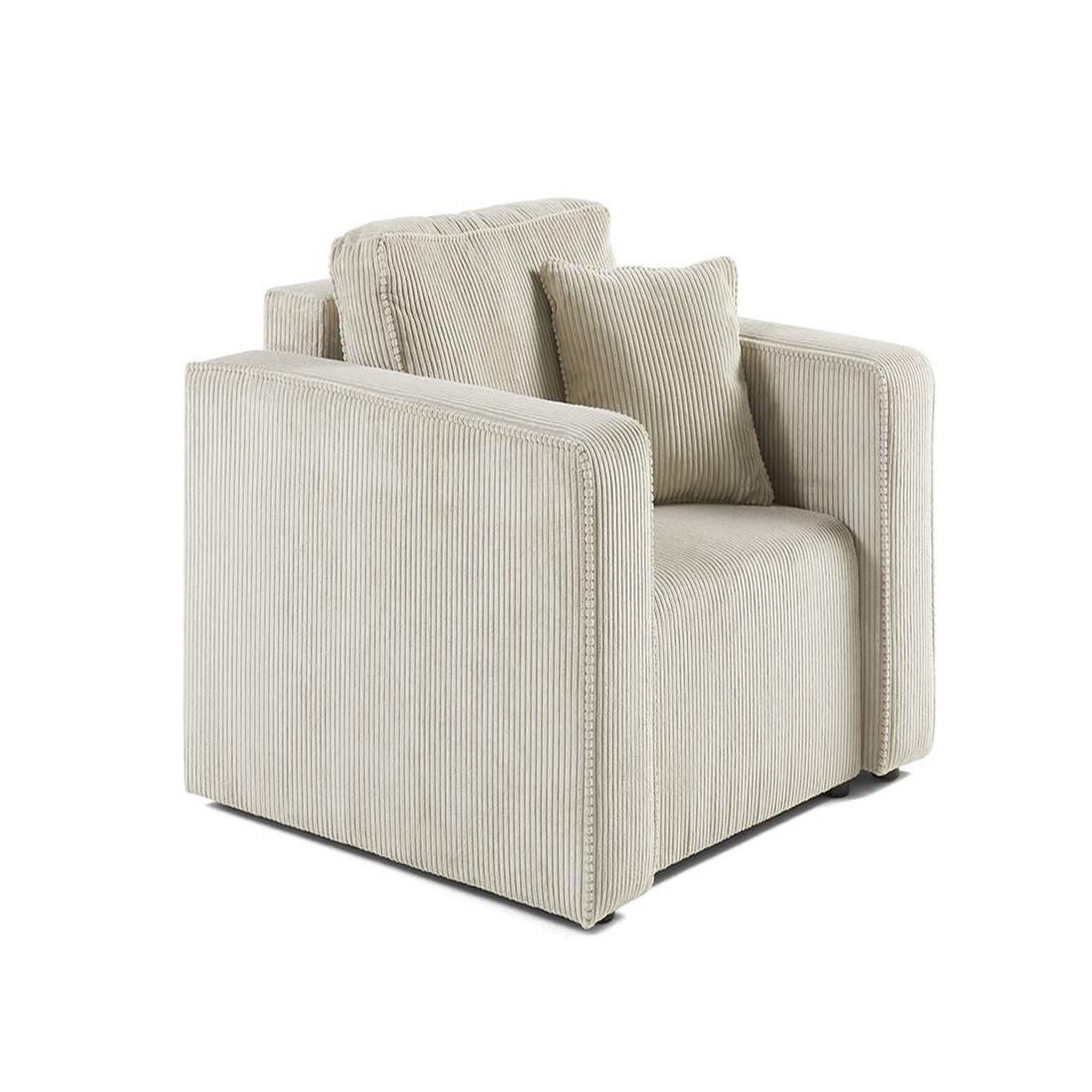 Voir la diapositive 1 : BEST MOBILIER Topaze - fauteuil - en velours côtelé