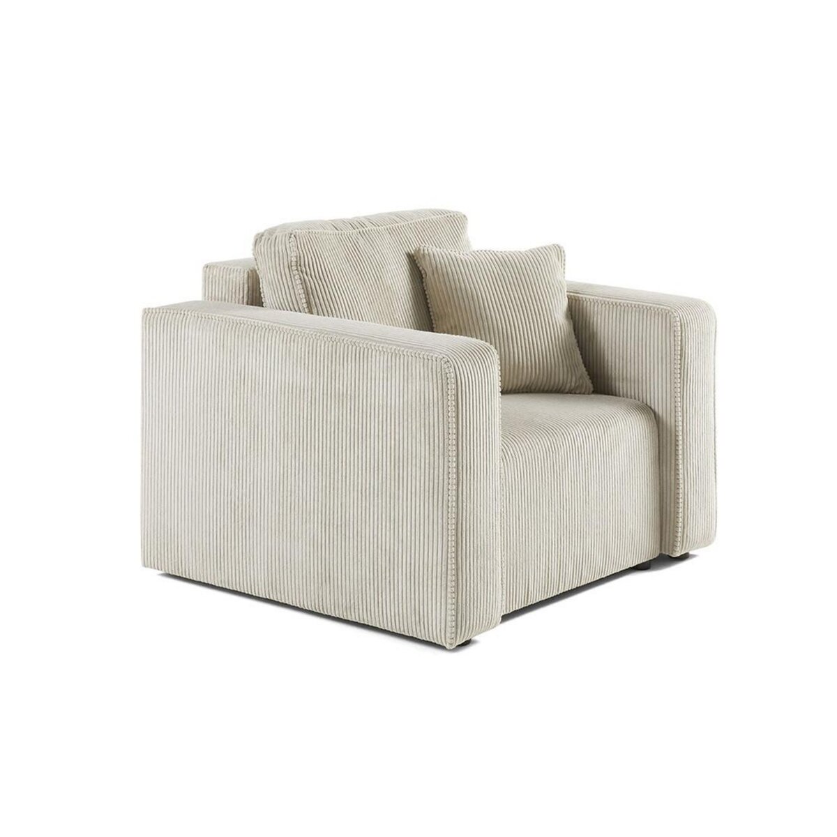 BEST MOBILIER Topaze - fauteuil - en velours côtelé