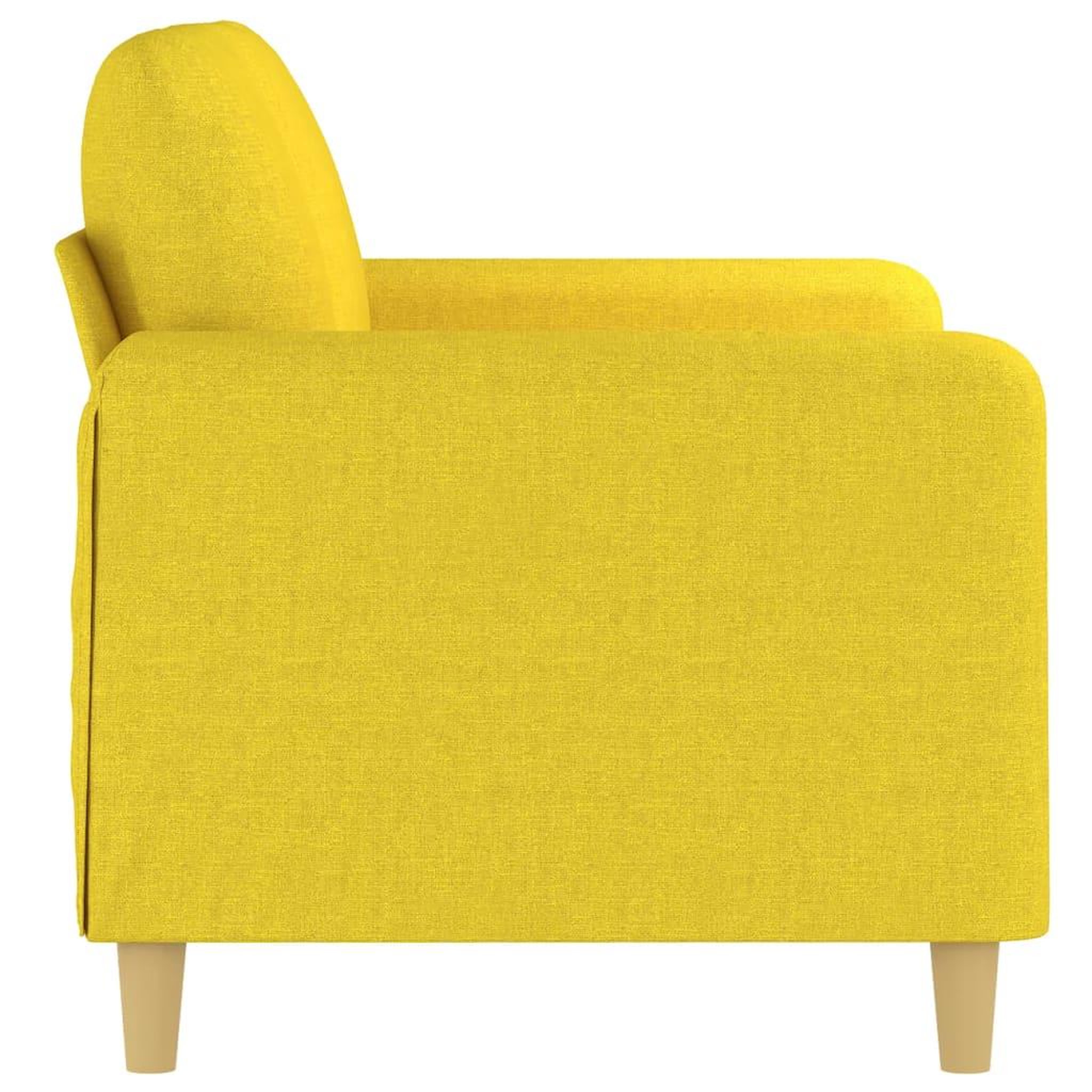 Voir la diapositive 4 : VIDAXL Canape a 2 places Jaune clair 120 cm Tissu