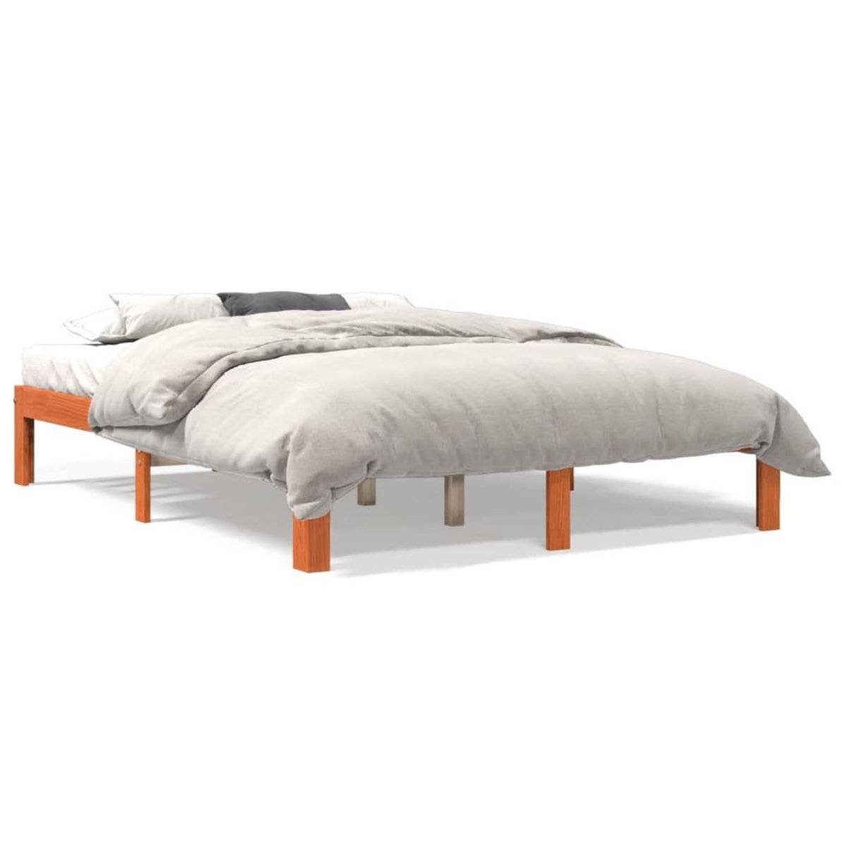 VIDAXL Cadre de lit sans matelas cire marron 140x190cm bois pin massif