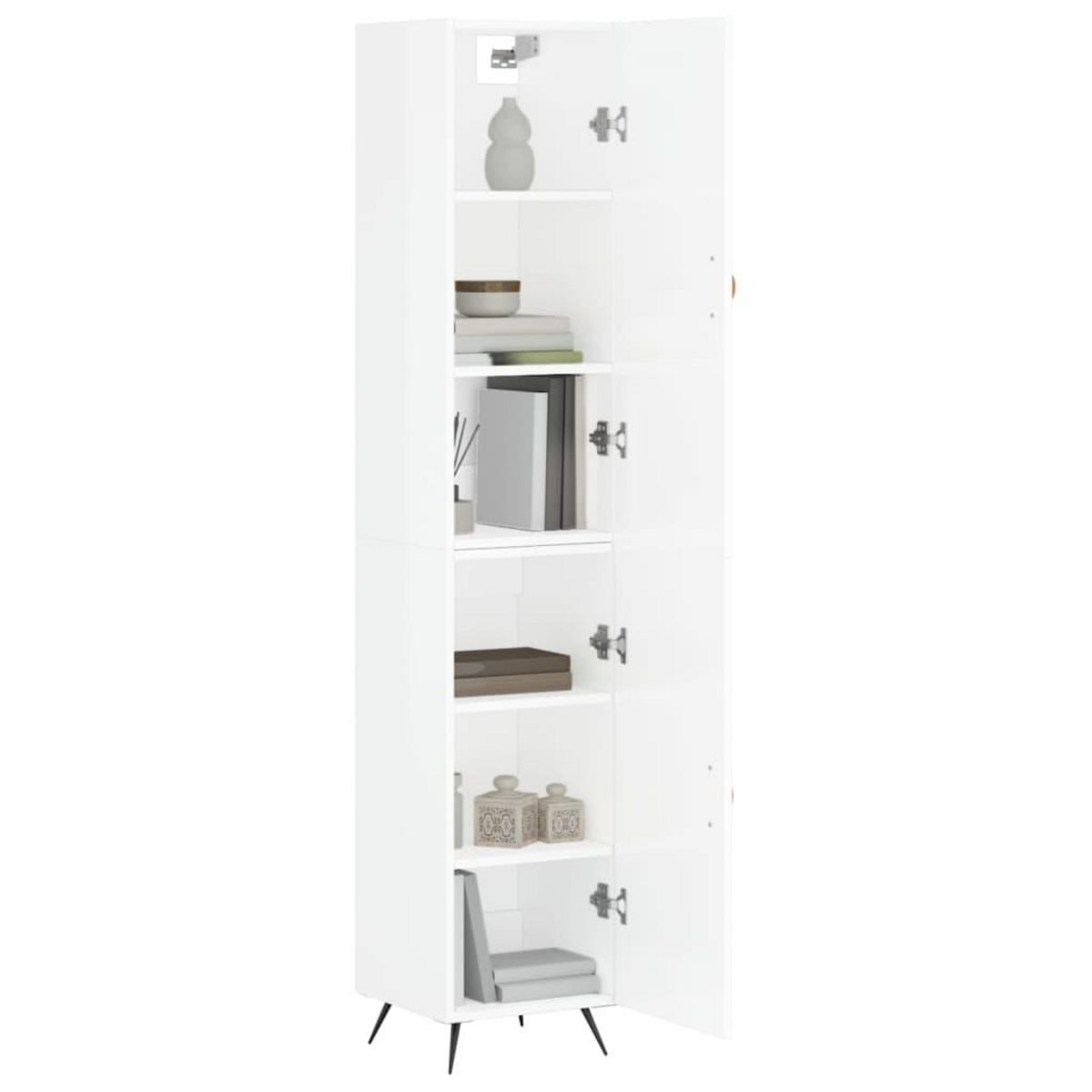 VIDAXL Buffet haut Blanc brillant 34,5x34x180 cm Bois d'ingenierie