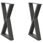 Voir la diapositive 2 : VIDAXL Pieds de table a manger 2 pcs anthracite 60x(72-73,3)cm