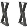 Voir la diapositive 2 : VIDAXL Pieds de table a manger 2 pcs anthracite 60x(72-73,3)cm