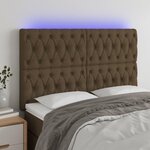 VIDAXL Tete de lit a LED Marron fonce 160x7x118/128 cm Tissu