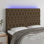 Voir la diapositive 1 : VIDAXL Tete de lit a LED Marron fonce 160x7x118/128 cm Tissu