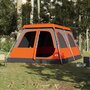 Voir la diapositive 3 : VIDAXL Tente familiale dome 10 personnes gris orange liberation rapide