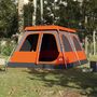 Voir la diapositive 3 : VIDAXL Tente familiale dome 10 personnes gris orange liberation rapide