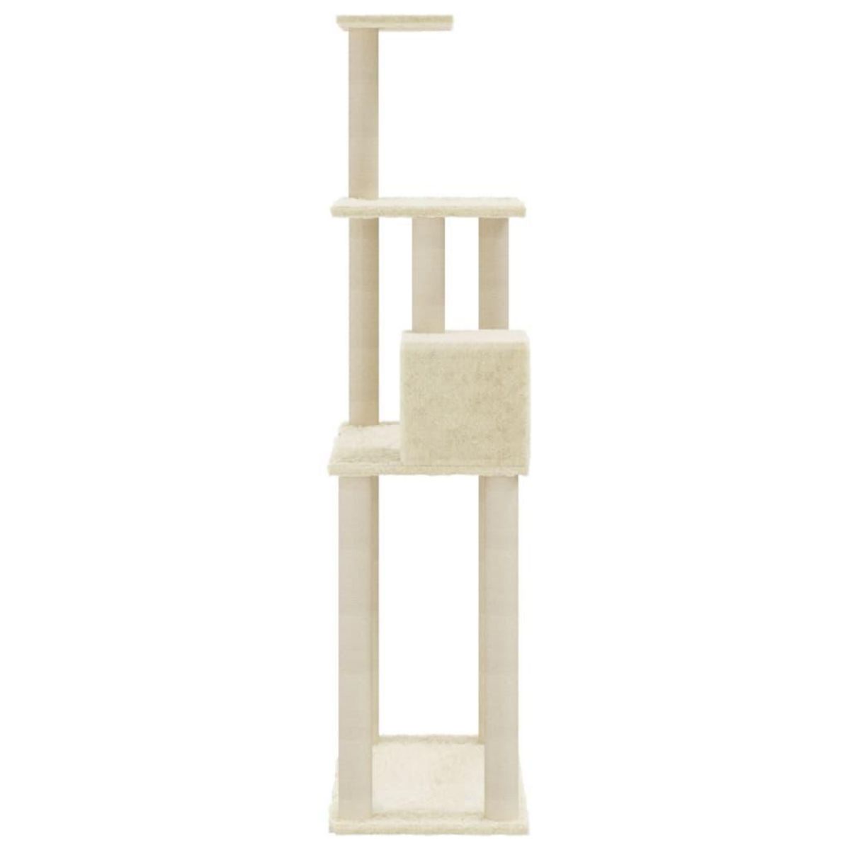 VIDAXL Arbre a chat avec griffoirs en sisal Creme 147 cm
