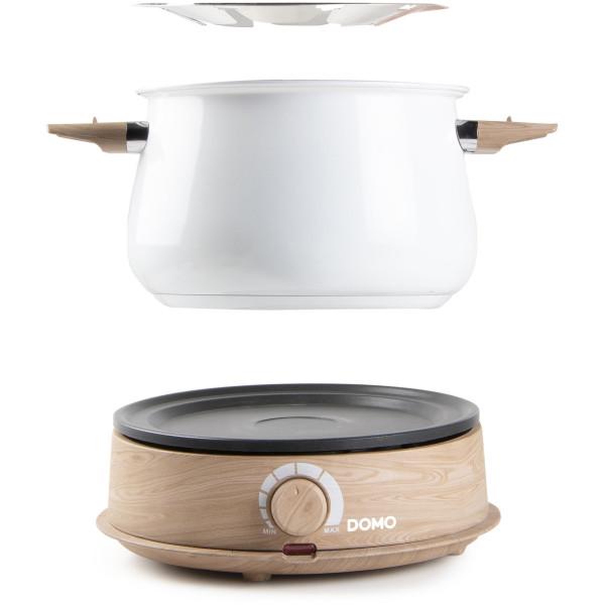 Voir la diapositive 2 : Domo Fondue Electrique  - DOMO - DO736F - 1500 W - 2 L - 8 personnes - Blanc/Bois