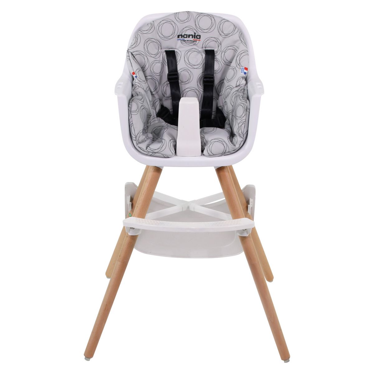 NANIA Chaise haute évolutive 2 en 1 - Paulette