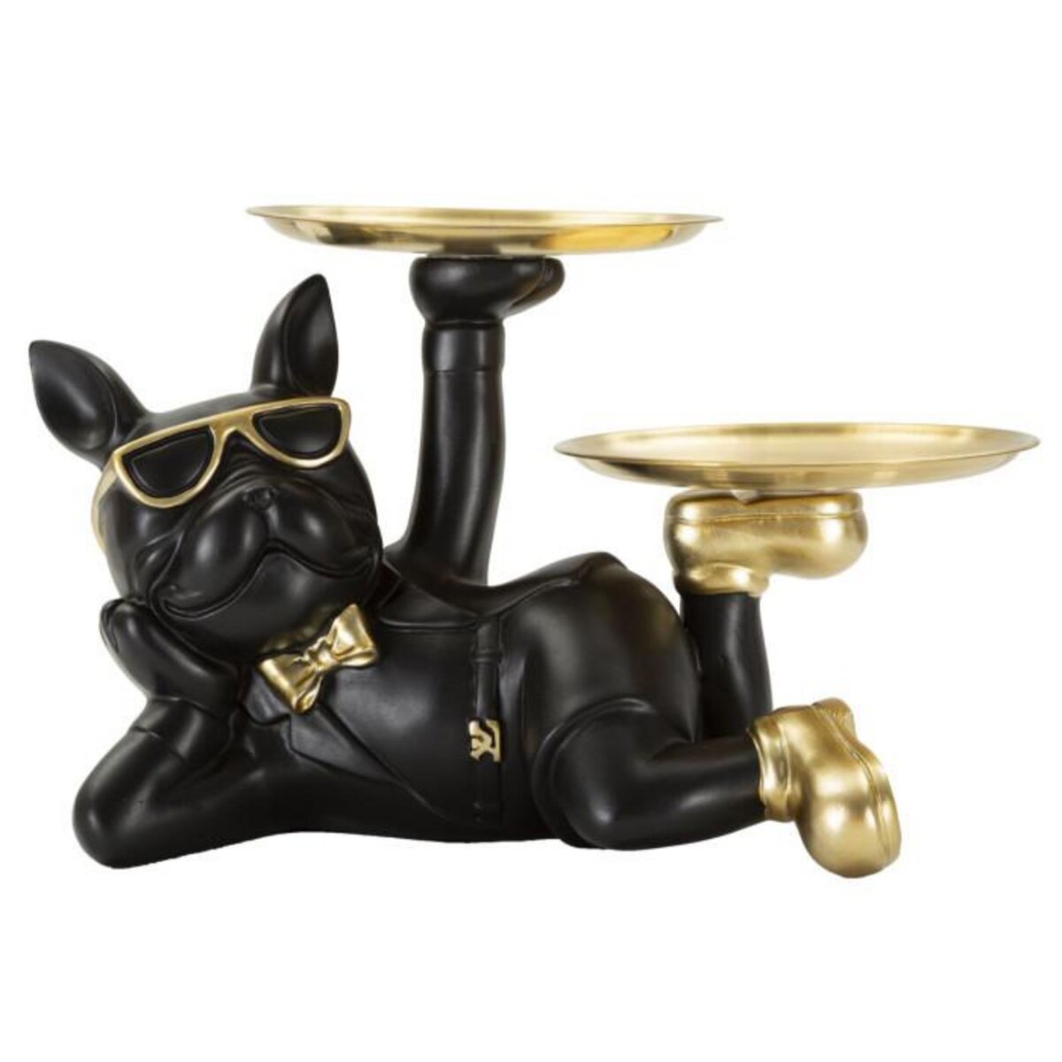 Paris Prix Vide-Poche Statuette Chien  Dog Rover  23cm Noir