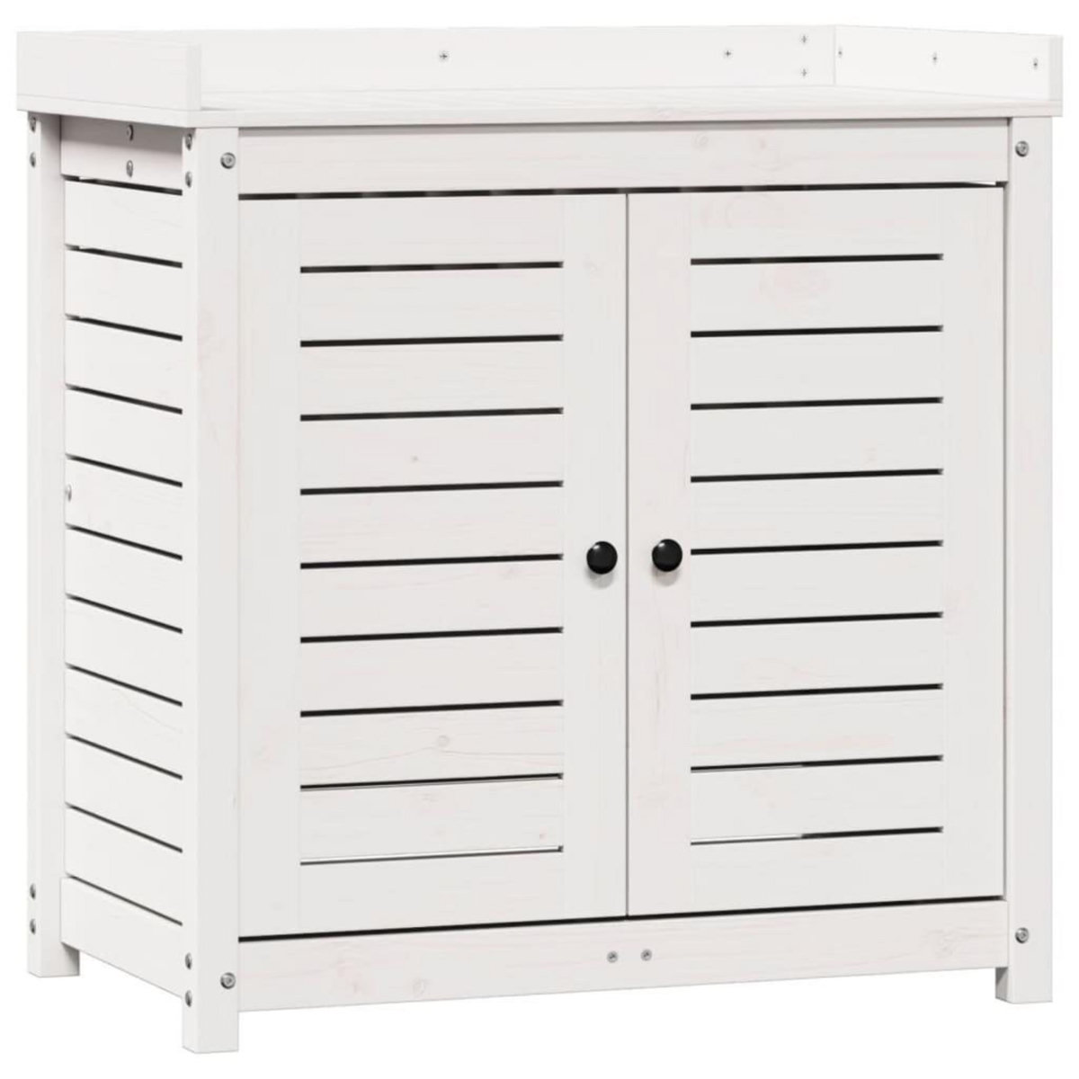 VIDAXL Table de rempotage avec etageres blanc bois massif de pin