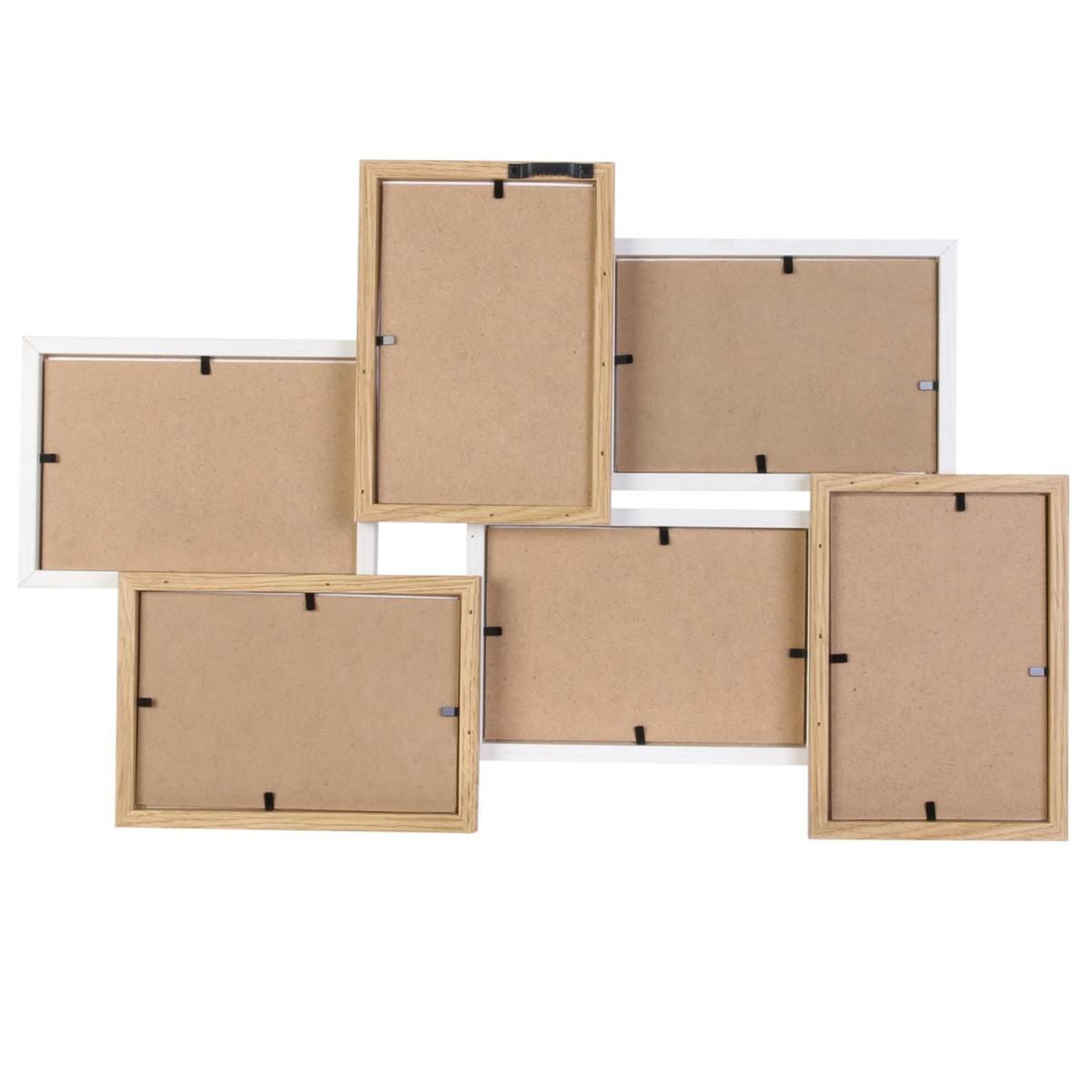 Voir la diapositive 2 : The Home Deco Factory Pêle-mêle design scandinave Natural - 6 Photos - Blanc et bois