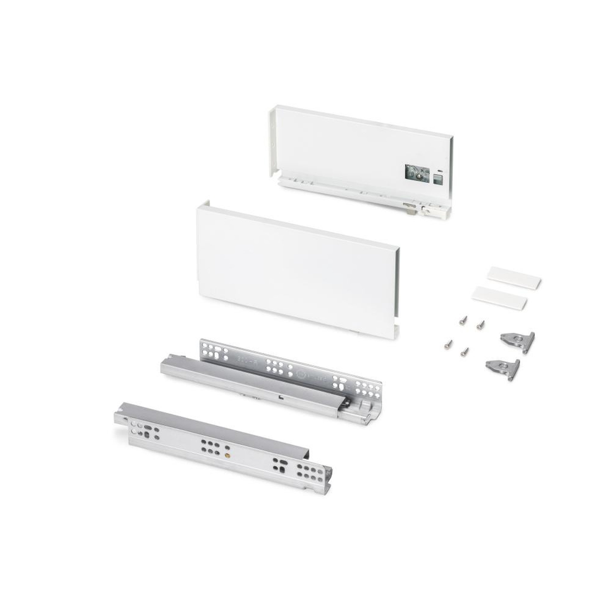 EMUCA SRL Tiroir extérieur Protone 30kg  -  coulisses à sortie totale et fermeture amortie -  hauteur 131mm -  profondeur 300mm -  Acier -  Peint en blanc