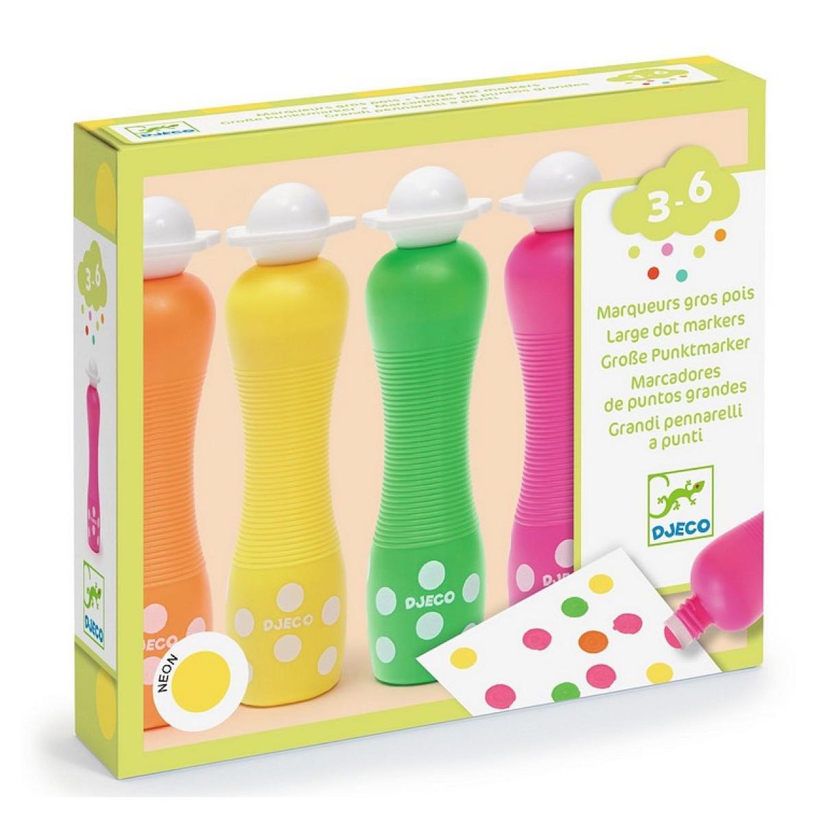Djeco Marqueurs gros pois - Neon